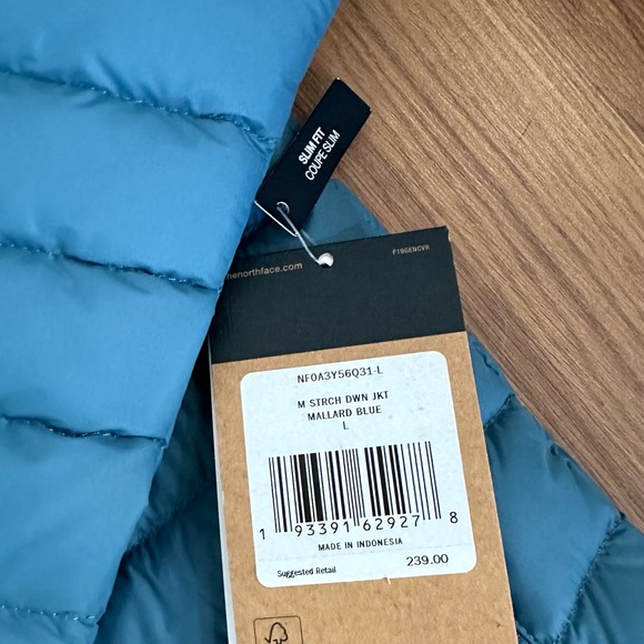 The North Face Mallard Blue Stretch 700 Down Mens Jacket Large BNWT - Picture 2 of 3